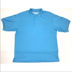 Columbia PFG Omni Shade Vented Blue Men Polo Sz L